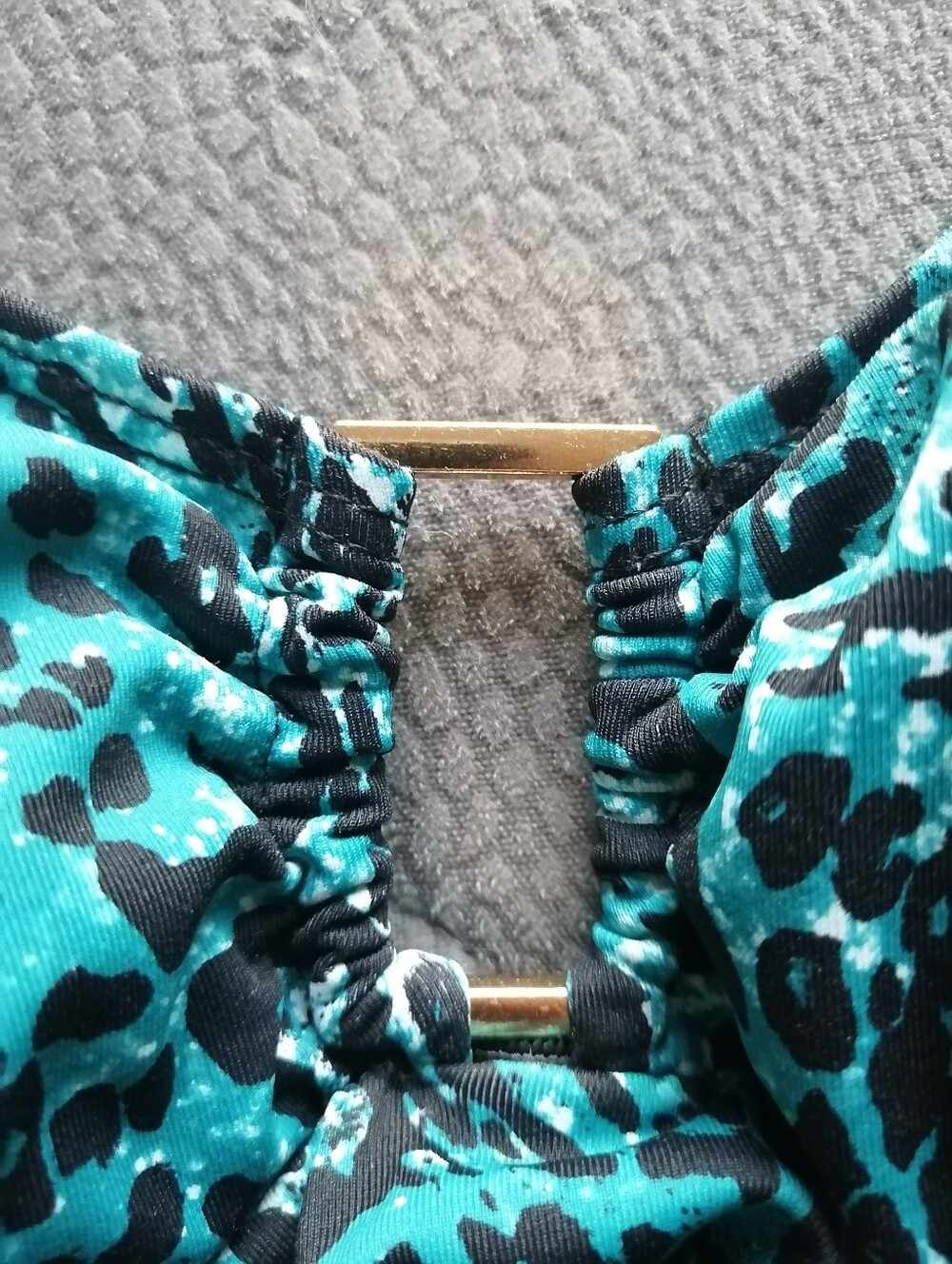 🇨🇦 Simon Chang Plus-Size One-Piece Swimsuit Teal Animal-Print Size 16 - Picture 6 of 12
